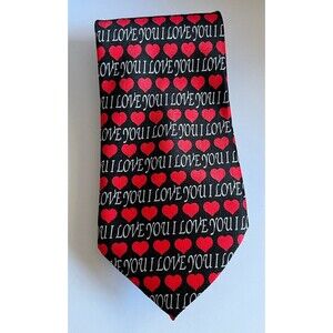 Men's Necktie I Love You Hearts Valentine's Day 56.5" Long 4" Wide